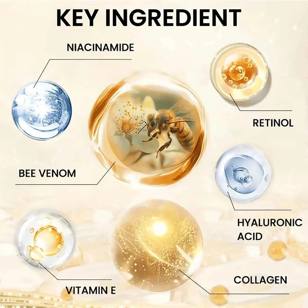 HISENRAIN Snail & Bee Venom Cream - Anti-Aging Face & Neck Cream with Collagen & Niacinamide, Whitening, -Firming.glass bottle-